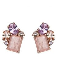 Luxenter Kolczyki-wkrętki z kwarcem i cyrkoniami rozmiar: onesize. Szare kolczyki damskie Luxenter, z cyrkonią, srebrne. Za 173.99 zł.