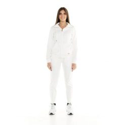 Bluza z zamek błyskawiczny na co dzień na siłownię. Białe bluzy damskie LEONE 1947 APPAREL, bez wzorów, z dresówki, bez kaptura. W wyprzedaży za 224.31 zł.