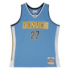 Koszulka Denver Nuggets. Niebieskie koszulki damskie Mitchell & Ness, bez wzorów, bez kołnierzyka, bez ramiączek. Za 517.00 zł.