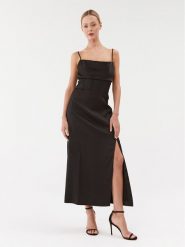 Guess Sukienka koktajlowa W3BK82 WDEE2 Czarny Regular Fit. Czarne sukienki damskie Guess, z aplikacjami, z syntetyku, wizytowe, bez ramiączek. Za 399.99 zł.