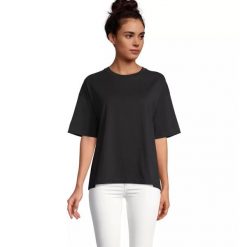 Koszulka damska Sol's Boxy. Czarne bluzki damskie SOL'S, s, bez wzorów, bez kołnierzyka, bez ramiączek. Za 102.50 zł.