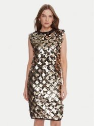 LOLA CASADEMUNT Sukienka koktajlowa LF2516016 Srebrny Regular Fit. Szare sukienki damskie LOLA CASADEMUNT, bez wzorów, z syntetyku, wizytowe, bez ramiączek. Za 749.99 zł.