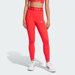 Legginsy TECHFIT 7/8. Czerwone legginsy damskie Adidas, l, bez wzorów, z materiału. Za 199.00 zł.