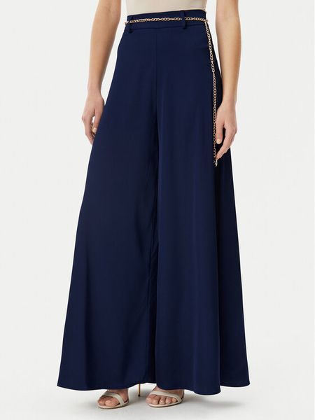 Rinascimento Spodnie materiałowe CFC012258200 Granatowy Regular Fit. Niebieskie spodnie materiałowe damskie Rinascimento, bez wzorów, z materiału. Za 269.99 zł.