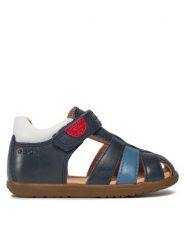Geox Sandały B Sandal Macchia Boy B254VA 0CL54 C0693 Granatowy. Niebieskie sandały chłopięce Geox, ze skóry, bez zapięcia. Za 149.99 zł.