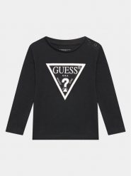 Guess Bluzka K84I18 K8HM0 Czarny Regular Fit. Czarne bluzki i koszule dziewczęce Guess, z aplikacjami, z bawełny, bez kołnierzyka, bez ramiączek. Za 59.99 zł.