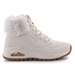 Buty Skechers Uno Fall Air 167274-NAT beżowy. Brązowe śniegowce damskie z materiału. Za 585.80 zł.