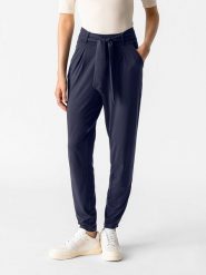 Les Lunes Spodnie "Jade" w kolorze granatowym rozmiar: XS. Niebieskie spodnie materiałowe damskie Les Lunes, bez wzorów, z materiału. Za 217.99 zł.