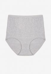 Szare Modelujące Majtki z Bawełny High Waist Nilionea. Szare bielizna korygująca Renee, bez wzorów, z bawełny. Za 14.99 zł.