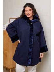 Curvy Lady Płaszcz zimowy w kolorze granatowym rozmiar: 48/50. Niebieskie płaszcze damskie Curvy Lady, na zimę, bez wzorów, z puchu, bez kaptura. Za 172.89 zł.