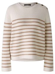 Oui Sweter w kolorze biało-karmelowym rozmiar: 40. Białe swetry klasyczne damskie Oui, bez kołnierzyka. Za 165.99 zł.