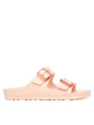 Klapki damskie Birkenstock Arizona SB EVA Light Rose. Czerwone klapki damskie Birkenstock, bez wzorów, z materiału, bez obcasa, bez zapięcia. Za 219.99 zł.