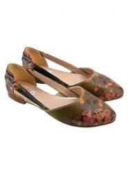 Goby Skórzane baleriny w kolorze khaki rozmiar: 36. Brązowe balerinki damskie Goby, bez wzorów. Za 173.99 zł.