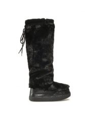 Jenny Fairy Kozaki WS19002-04A Czarny. Czarne kozaki damskie Jenny Fairy, z materiału, bez obcasa, na płaskiej podeszwie, bez zapięcia. Za 249.99 zł.