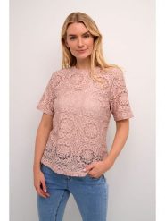 Kaffe Bluzka w kolorze jasnoróżowym rozmiar: 40. Czerwone bluzki damskie Kaffe, bez wzorów, z koronki, bez kołnierzyka, bez ramiączek. Za 114.95 zł.