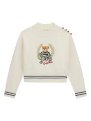 Guess Sweter J6BR16 Z1350 Kremowy Regular Fit. Białe swetry chłopięce Guess, bez kołnierzyka. Za 264.99 zł.