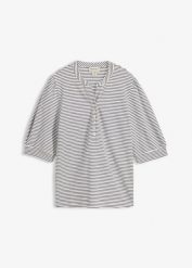T-shirt z czystej bawełny organicznej. Białe t-shirty damskie bonprix, bez wzorów, z bawełny, bez kołnierzyka. Za 79.99 zł.