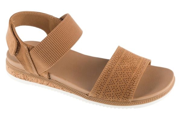 Sandały damskie, Desert Kiss Low-Top Look. Brązowe sandały damskie Skechers, bez wzorów, z materiału, bez obcasa, bez zapięcia. Za 199.99 zł.