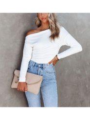 Milan Kiss Koszulka w kolorze białym rozmiar: M. Białe koszulki damskie Milan Kiss, m, bez wzorów, bez kołnierzyka, bez ramiączek. Za 104.99 zł.