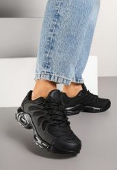 Czarne Buty Sportowe Sneakersy z Tłoczoną Cholewką Calzivis. Czarne obuwie sportowe casual damskie Renee, z jeansu. Za 109.99 zł.