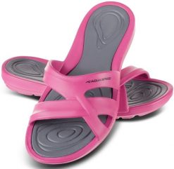 Klapki basenowe damskie PANAMA. Niebieskie klapki damskie Aqua-Speed, bez wzorów, z materiału, bez obcasa, bez zapięcia. Za 49.00 zł.