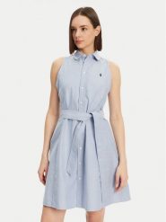 Polo Ralph Lauren Sukienka koszulowa 211906437006 Niebieski Regular Fit. Niebieskie sukienki damskie Polo Ralph Lauren, bez wzorów, z bawełny, bez ramiączek. Za 849.99 zł.