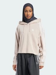 Adidas Bluza w kolorze beżowym rozmiar: S. Brązowe bluzy damskie Adidas, s, bez wzorów, z kapturem. Za 126.75 zł.