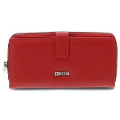 Czerwony Elegancki Portfel Damski Big Star. Czerwone torebki klasyczne damskie Big Star Accessories, ze skóry ekologicznej, bez dodatków. Za 119.00 zł.