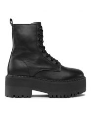 Tommy Jeans Botki Tjw Boot Zip Up EN0EN02305 Czarny. Czarne botki damskie Tommy Jeans, z jeansu, bez obcasa, na słupku, bez zapięcia. Za 879.99 zł.