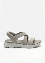 Wsuwane sandały Sketchers. Brązowe sandały damskie bonprix, bez wzorów, bez obcasa, bez zapięcia. Za 359.99 zł.