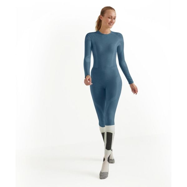Damskie legginsy Falke Wool-Tech. Niebieskie legginsy damskie Falke, xs, bez wzorów, z dzianiny. Za 423.90 zł.