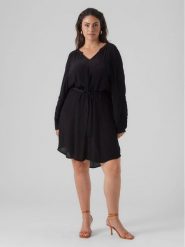 Vero Moda Curve Sukienka codzienna 10297334 Czarny Regular Fit. Czarne sukienki damskie Vero Moda Curve, bez wzorów, z wiskozy, bez ramiączek. Za 129.99 zł.