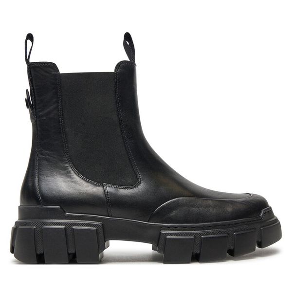 Sztyblety HÖGL. Czarne botki damskie Högl, bez obcasa, na płaskiej podeszwie, bez zapięcia. Za 629.99 zł.