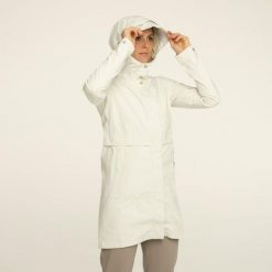 Undyed Parka Rain Jacket Women. Białe parki damskie AGU, l, z materiału, z kapturem. Za 445.60 zł.
