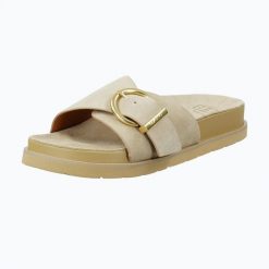 Klapki damskie GANT Mardale. Brązowe klapki damskie Gant, bez wzorów, z materiału, bez obcasa, bez zapięcia. Za 229.99 zł.