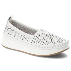 Półbuty damskie Filippo, cholewka ze skóry naturalnej licowej wsuwany fason zabudowany przód, białe, DP4555/26. Białe półbuty damskie Filippo, bez wzorów, ze skóry, bez obcasa, bez zapięcia. Za 179.00 zł.