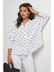 Lin Passion Koszula w kolorze białym rozmiar: 34/36. Białe koszule damskie Lin Passion, bez wzorów, z bawełny, klasyczne, bez kołnierzyka, bez ramiączek. Za 130.99 zł.