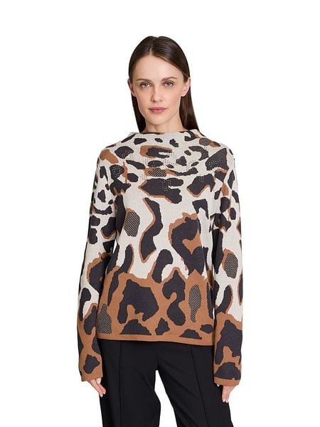 Betty Barclay Sweter w kolorze beżowo-brązowo-szarym rozmiar: 38. Brązowe swetry klasyczne damskie Betty Barclay, z bawełny, bez kołnierzyka. Za 169.95 zł.