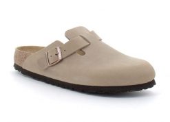 Kapcie Birkenstock Boston Sfb Leoi Damskie. Brązowe kapcie damskie Birkenstock, z materiału. Za 680.55 zł.