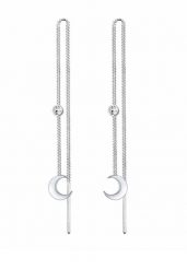 Elli Damskie kolczyki wiszące półksiężyc Moon Astro z kryształem ze srebra próby 925 Sterling Silver. Kolczyki 1 ct. Szare kolczyki damskie Elli, srebrne. Za 137.99 zł.