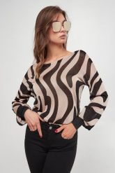Sweter damski ze wzorem LIU JO. Swetry klasyczne damskie Liu Jo, s, bez kołnierzyka. W wyprzedaży za 531.30 zł.