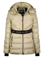 Geographical Norway Kurtka zimowa "Elenor" w kolorze kremowym rozmiar: S. Brązowe kurtki damskie Geographical Norway, na zimę, s, bez wzorów, z puchu, bez kaptura. Za 278.66 zł.