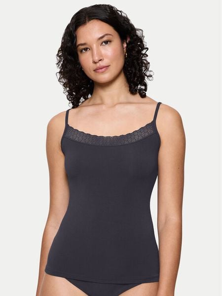 Triumph Top Feel Of Modal 10221654 Szary Slim Fit. Szare koszule nocne i halki Triumph, bez wzorów, bez ramiączek. Za 59.99 zł.