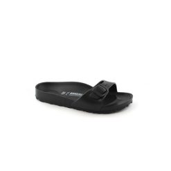 Klapki damskie Birkenstock Eva Madrid Black Eva. Czarne klapki damskie Birkenstock, bez wzorów, z materiału, bez obcasa, bez zapięcia. Za 199.00 zł.