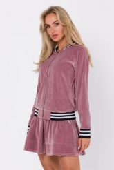Bluza Bomberka z Weluru - Różowa. Czerwone bluzy damskie MOE, l, bez wzorów, z bawełny, bez kaptura. Za 344.90 zł.