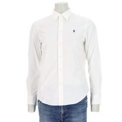 Second life - Polo Ralph Lauren klasyczna koszula damska biała - Jak nowy. Białe koszule damskie Ralph Lauren, l, bez wzorów, z jeansu, eleganckie, bez kołnierzyka, bez ramiączek. Za 170.36 zł.