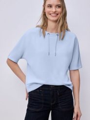 Street One Bluza damska Kobiety Sztuczne włókno niebieski jednolity, 36. Niebieskie bluzy damskie Street One, bez wzorów, z włókna, bez kaptura. Za 249.95 zł.