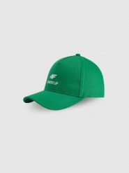 4F Czapka z daszkiem strapback uniseks - zielona S/M. Zielone czapki z daszkiem damskie 4F, bez wzorów, z materiału. Za 79.99 zł.