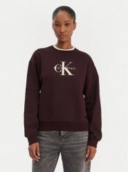 Calvin Klein Jeans Bluza Monologo LV047B234G Brązowy Regular Fit. Brązowe bluzy damskie Calvin Klein Jeans, s, bez wzorów, z bawełny, bez kaptura. Za 389.99 zł.