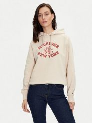 Tommy Hilfiger Bluza Varsity WW0WW42098 Beżowy Regular Fit. Brązowe bluzy damskie Tommy Hilfiger, xxs, bez wzorów, z bawełny, bez kaptura. Za 579.99 zł.